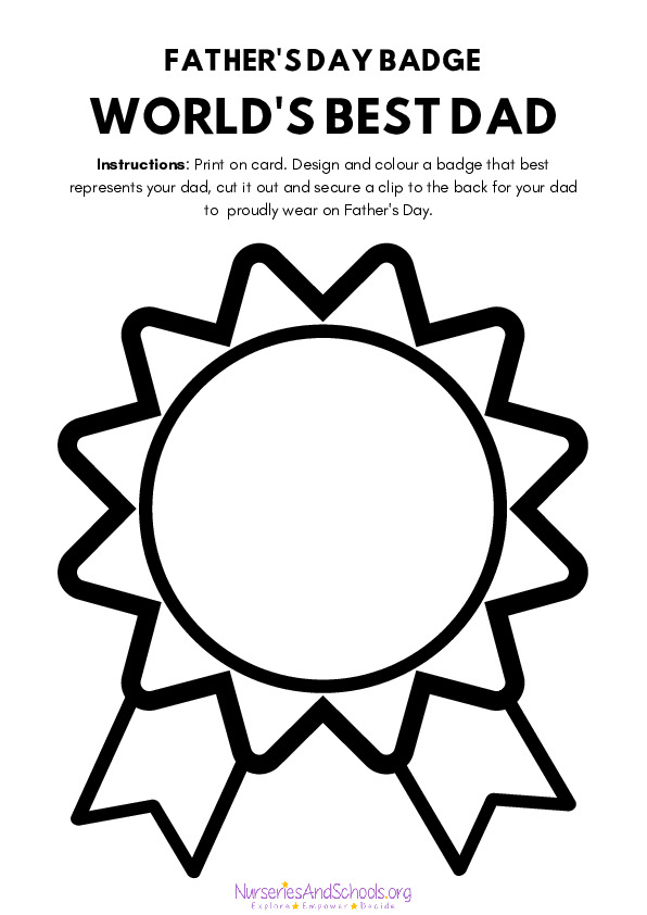 Fathers Day Badge Worksheet