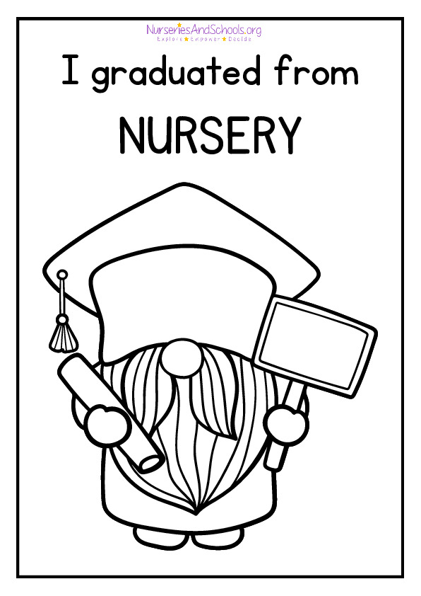 Nursery Graduation Coloring Worksheet