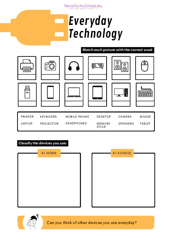 Everyday Technology Worksheet