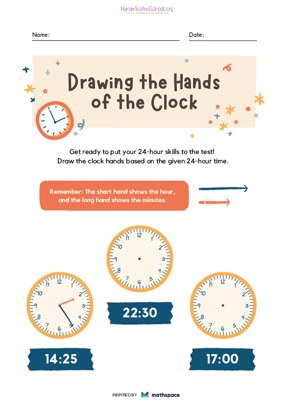 Hands of the clock math worksheet