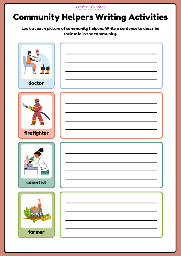 Community Helpers-writing activity