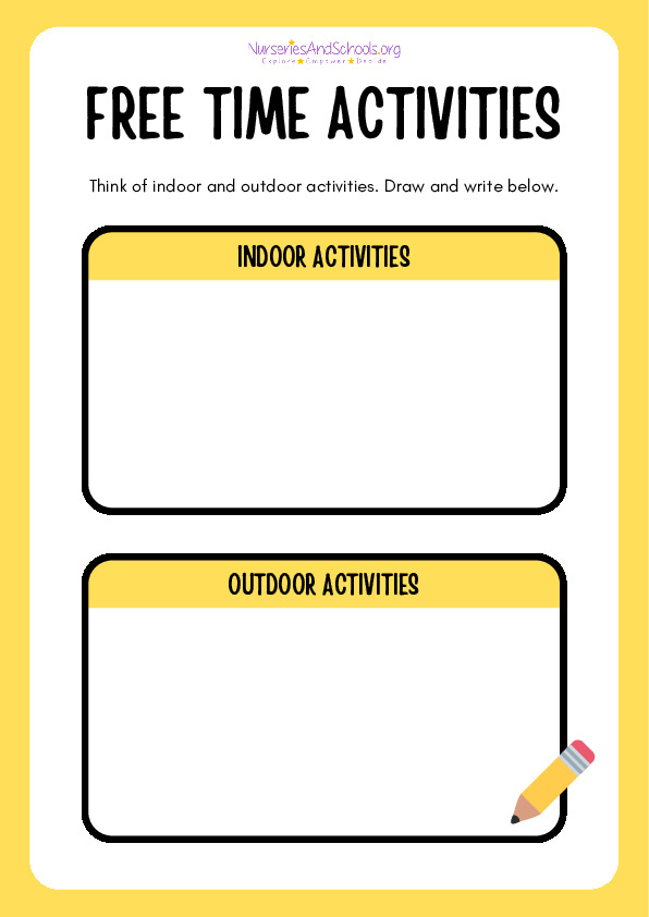 Free time activities worksheet