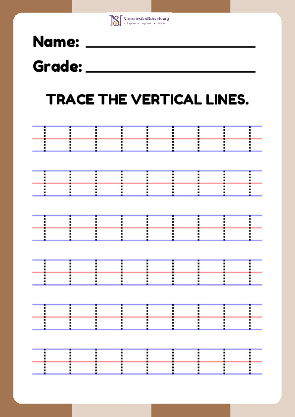 Trace the vertical lines worksheet