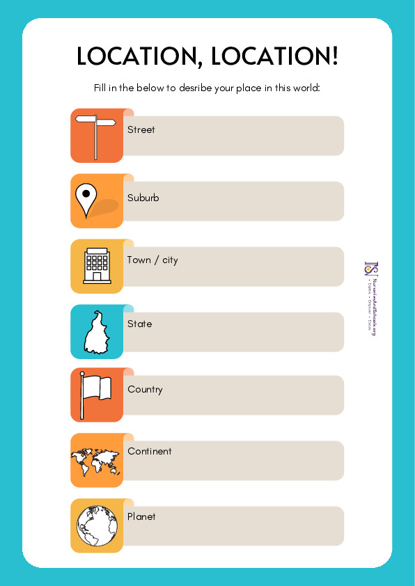 EYFS My Place Worksheet