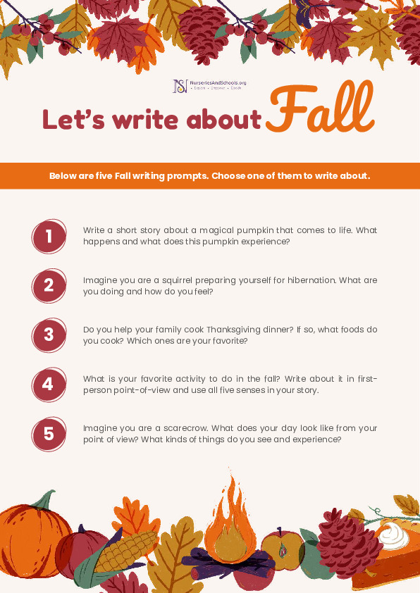 Autumn Fall Writing Worksheet