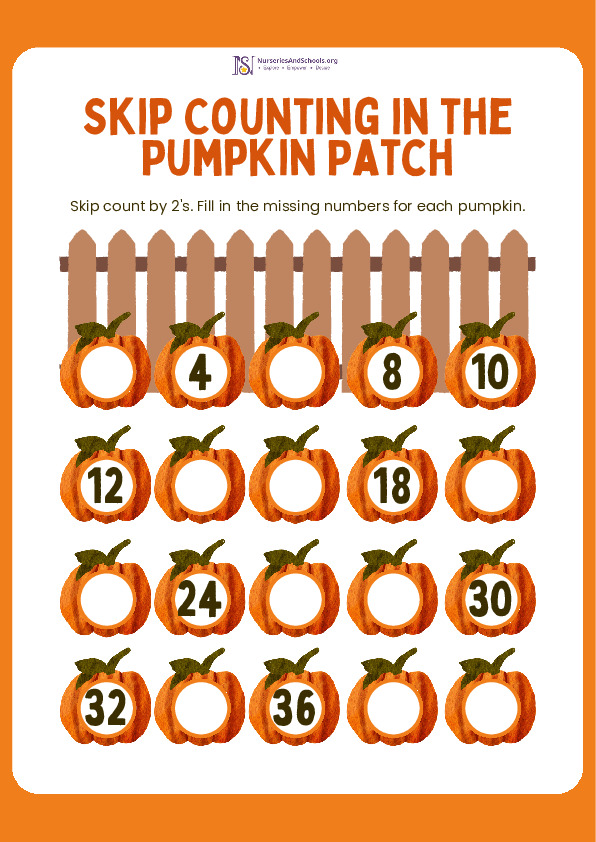 Skip Counting Pumpkin Math Worksheet