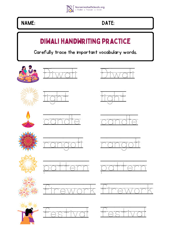 Diwali Handwriting Practice