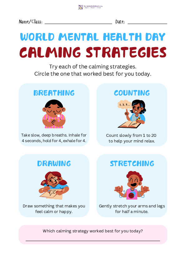 World Mental Health Day- Calming Strategies