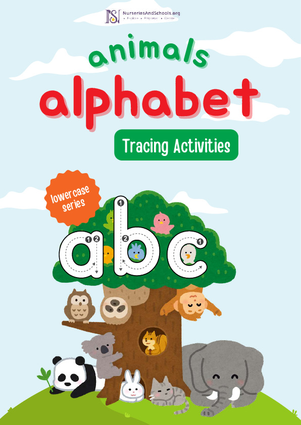 Animals Alphabet Tracing Worksheet- Lowercase