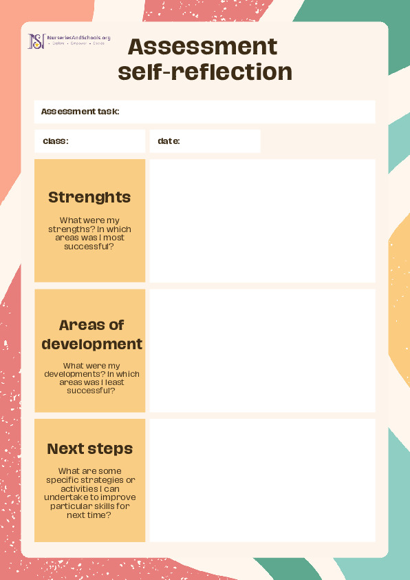 Assessment Self Reflection Worksheet