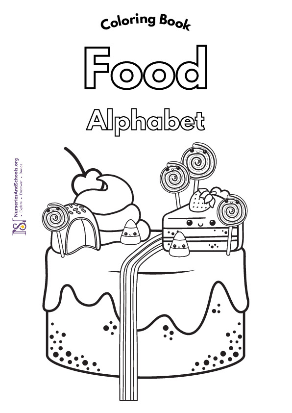 Montessori Activity- Food Alphabet Coloring Book