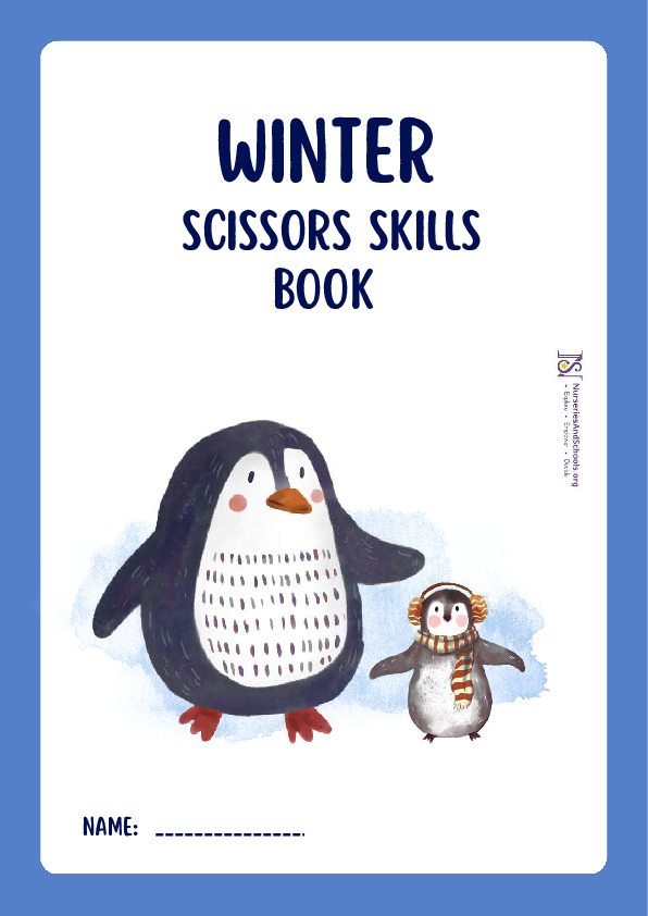 Winter theme scissors skills worksheet