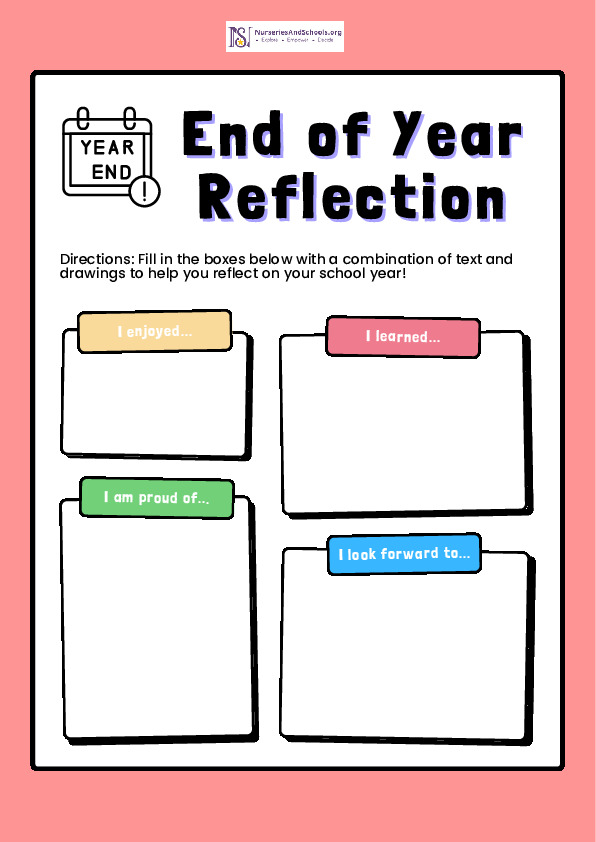 End of year reflection worksheet