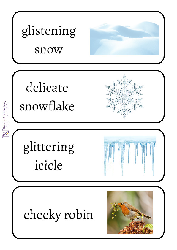 Winter adjective cards