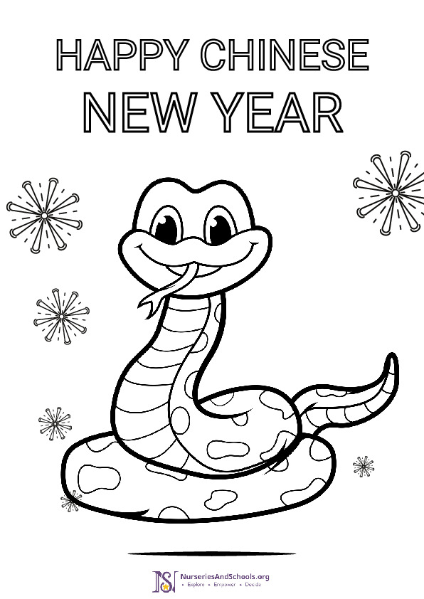 Year of the Snake- Chinese New Year coloring page