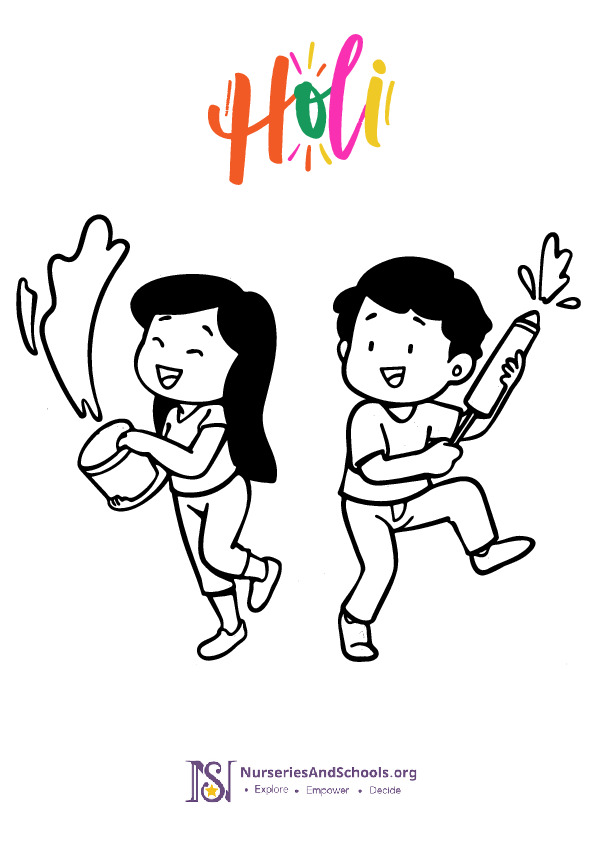 holi coloring worksheet