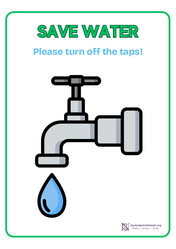 Turn off the taps display poster- Eco and recycling