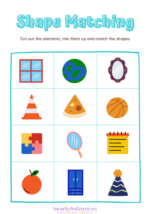 Shape matching - activity worksheet